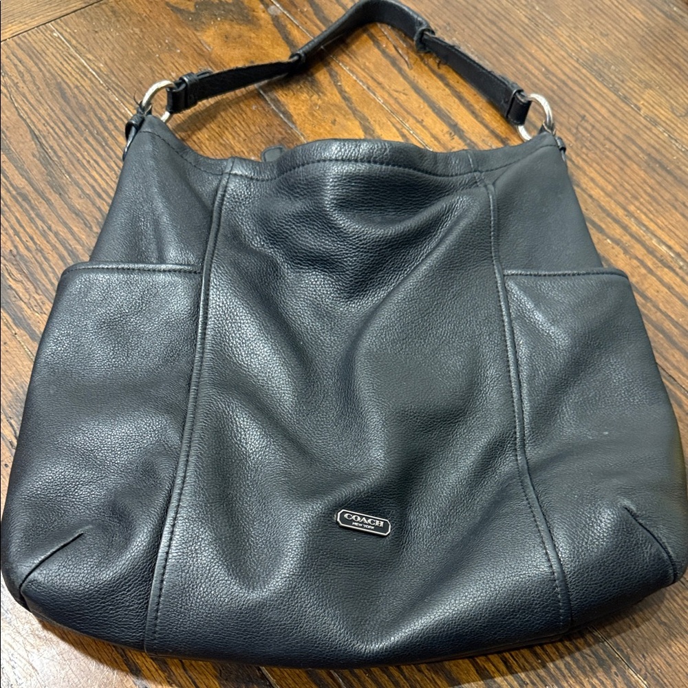 Coach Black Leather Hobo Bag